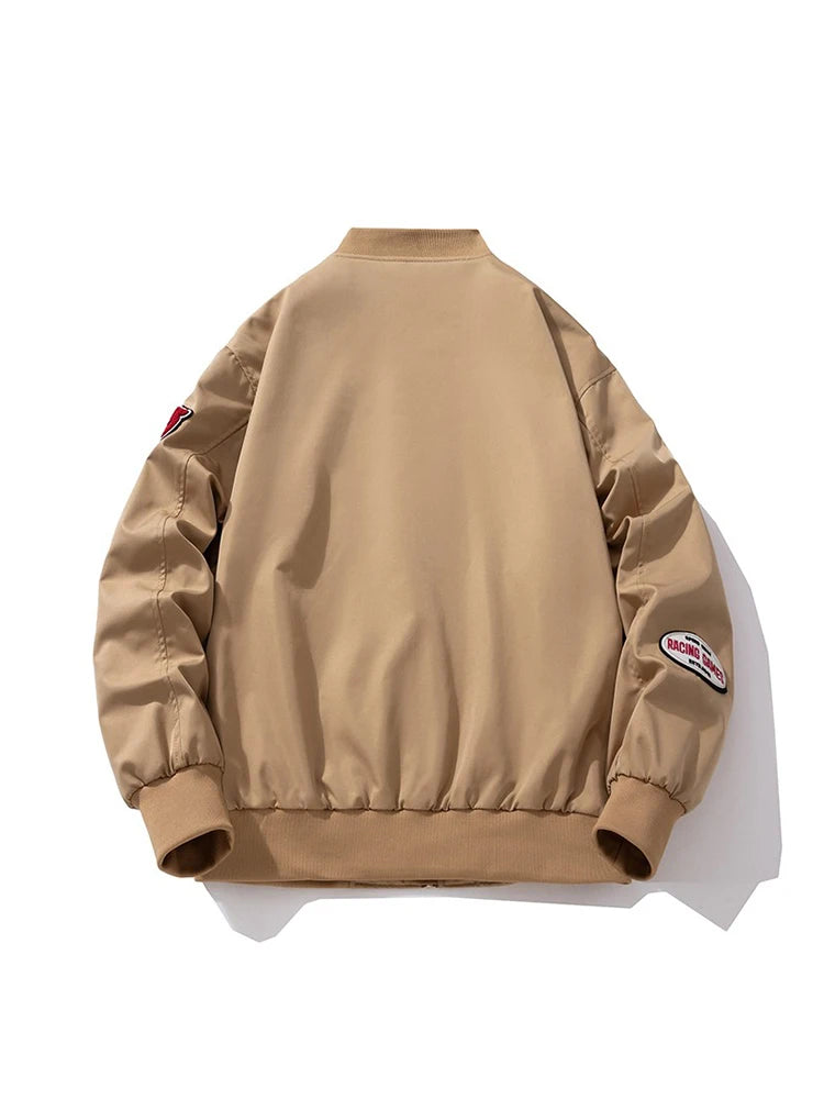 Men Vintage Embroidery Jacket Women Basketball Letter Bomber Jacket Pilot Spring Autumn American Couple Coat Men Clothing Unisex