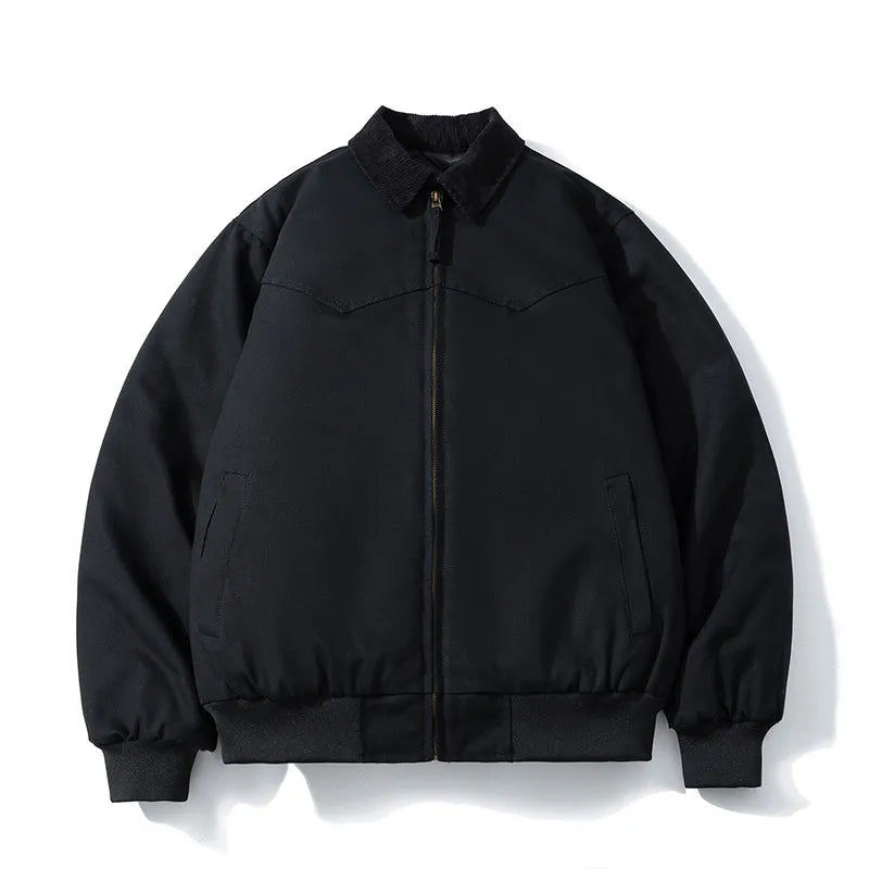 Vintage Winter Jacket Men Solid Thick Parkas Jacket Loose Casual Autumn Amerian Couple Parkas Coat Men Clothes High Quality Male