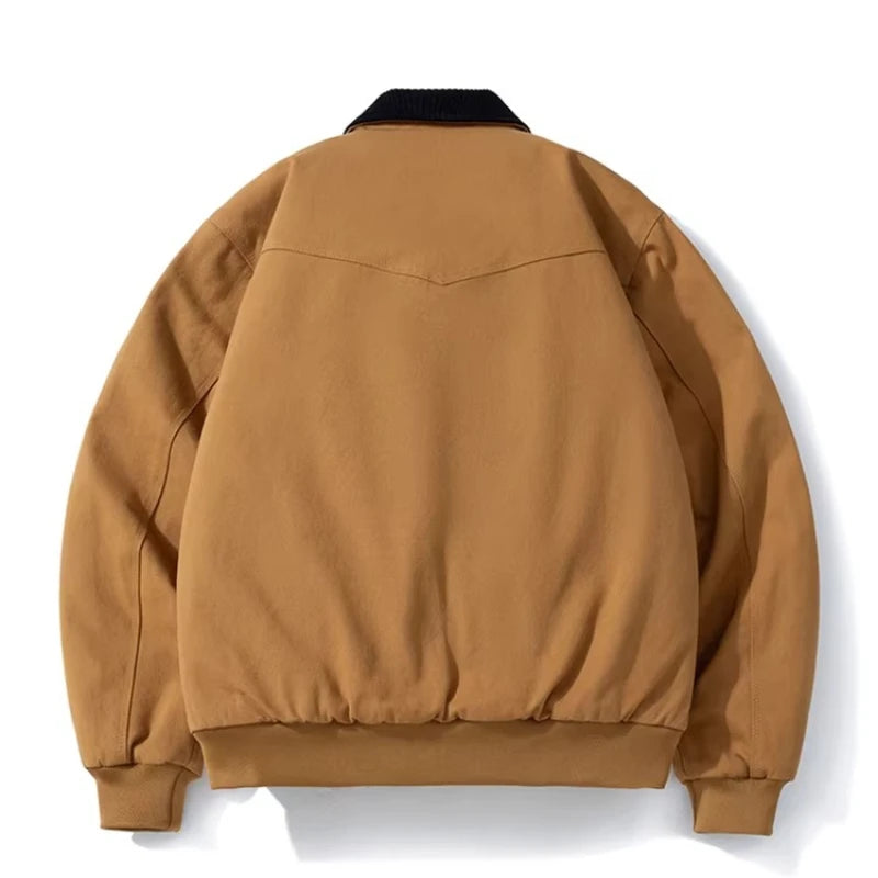 Vintage Winter Jacket Men Solid Thick Parkas Jacket Loose Casual Autumn Amerian Couple Parkas Coat Men Clothes High Quality Male