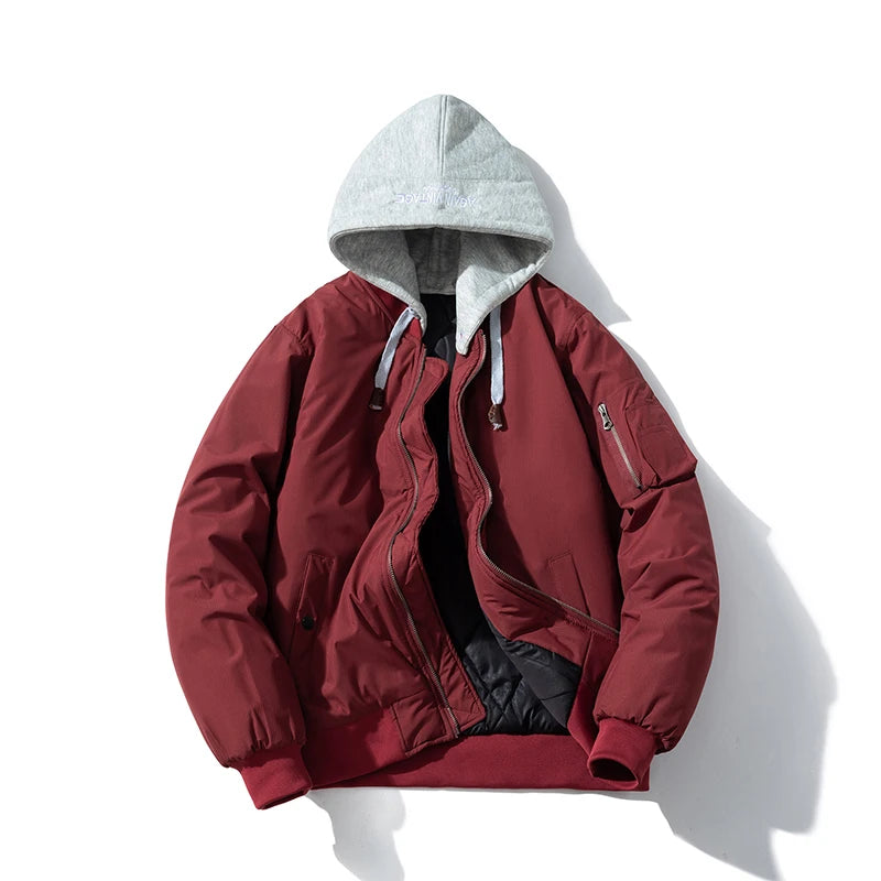 Men Women Vintage Bomber Jackdet Winter Polit Thick Parkas Jacket American Casual Couple Basketball Coat Men Clothing Unisex