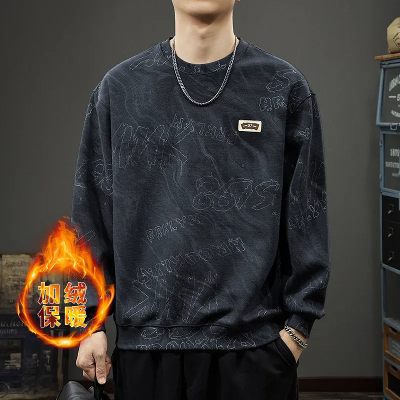 Casual Hoodies Man High Quality Crewneck Sweatshirt Vintage Jacquard Hoodies Letter Pullover Designer Autumn American Purple;