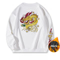 Crewneck Sweatshirt Men Casual Embroidery Hoodies Vintage Chinese Hip Hop Warm Fleece Pullover Cotton Harajuku Streetwear Youth