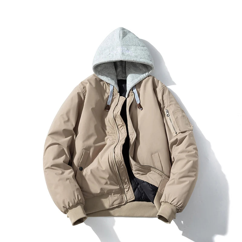 Men Women Vintage Bomber Jackdet Winter Polit Thick Parkas Jacket American Casual Couple Basketball Coat Men Clothing Unisex