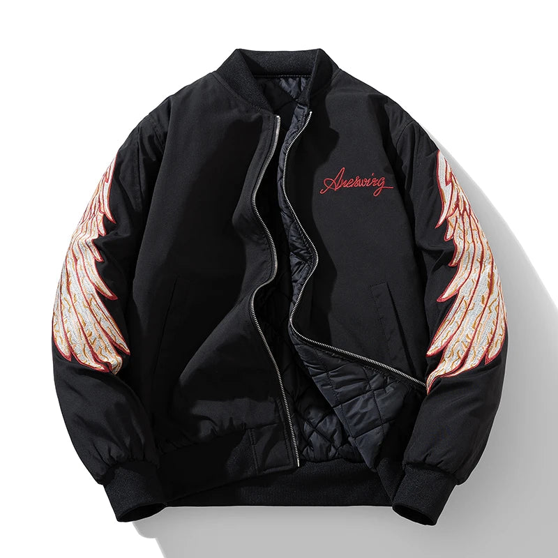 Fashion Baseball Jacket Man Hip Hop Wing Embroidery Jacket Women Autumn Winter Coat Designer Clothes Pilot Parkas Couple 2025