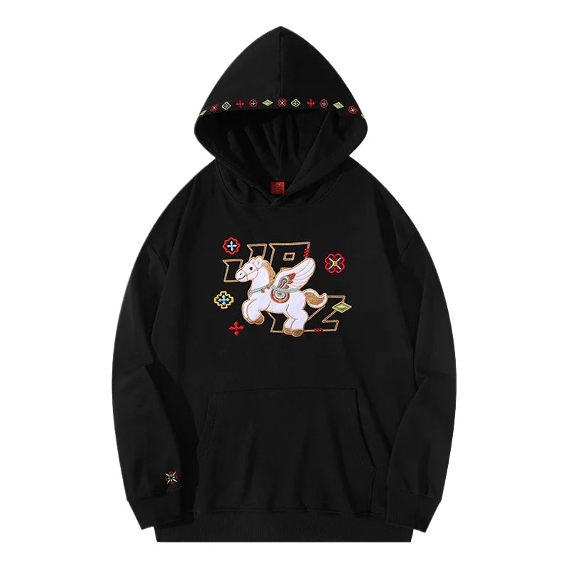 Embroidery Hoodies Man Fashion Vintage Hoodies Women Oversiz Hooded Sweatshirts Designer Unisex Hoody American Casual Pullover