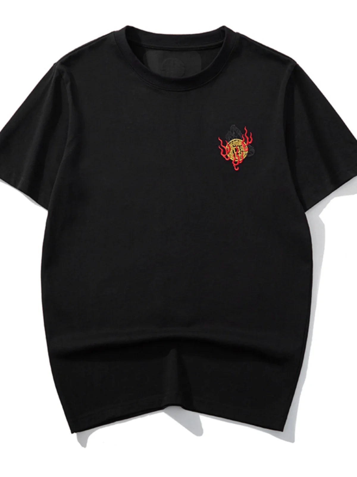 Hip Hop Embroidery T Shirt Men Dragon Vintage T Shirt Men Streetwear Cool Tees Shirt Cotton Short Sleeve Fashion Chinese Male