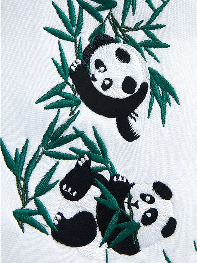 Fashion Crewneck Sweatshirt Men Bear Embroidery Hoodies Women Casual Chinese Panda Bamboo Fleece Designer Harajuku Pullover 2024