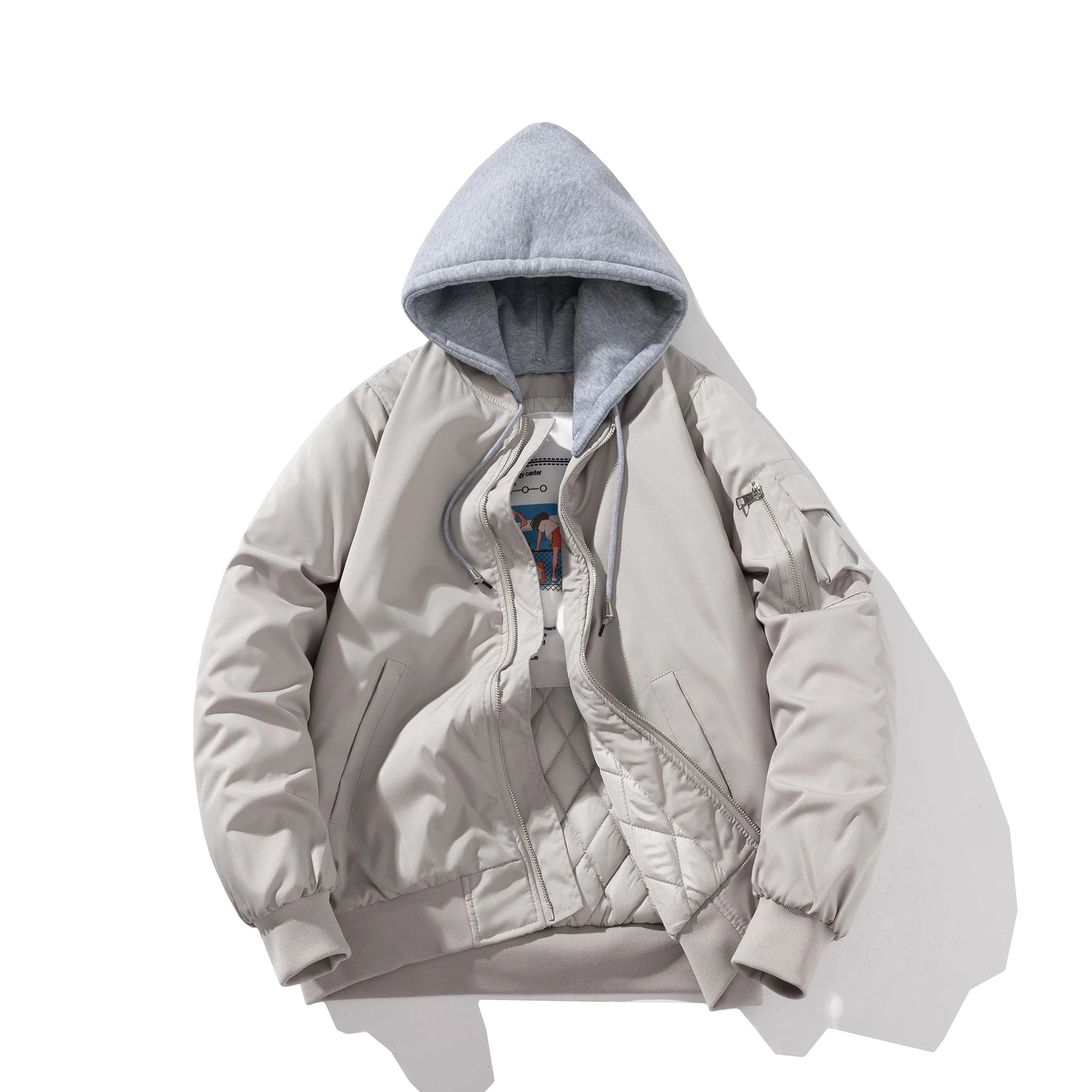 Men Bomber Jacket Autumn Winter Pilot Jacket Women Fashion Solid Baseball Coat Hooded Couple Windbreaker Pocket Streetwear Pink