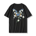 Men Embroidery T Shirt Flower Butterfly Graphic T Shirts Women Fashion Streetwear Designer Tees Cotton O Neck High Street 2025
